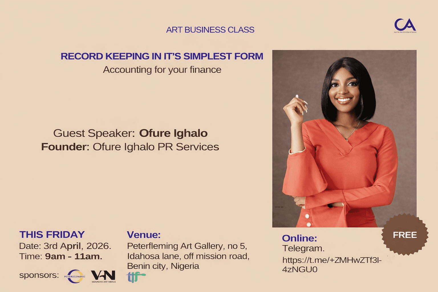 Weekly Artist Business Class