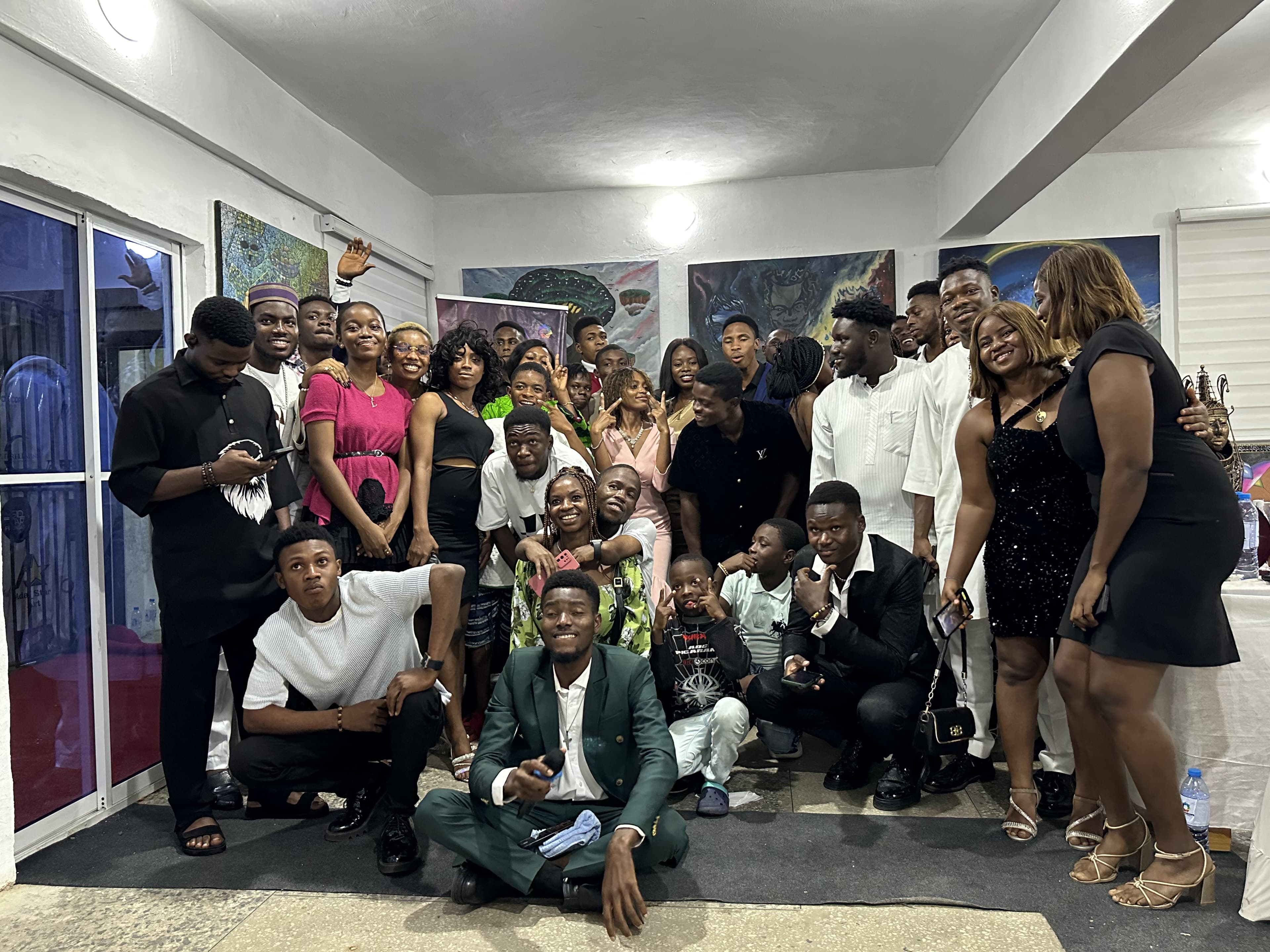 Contemporary Nigerian artists at work in studio
