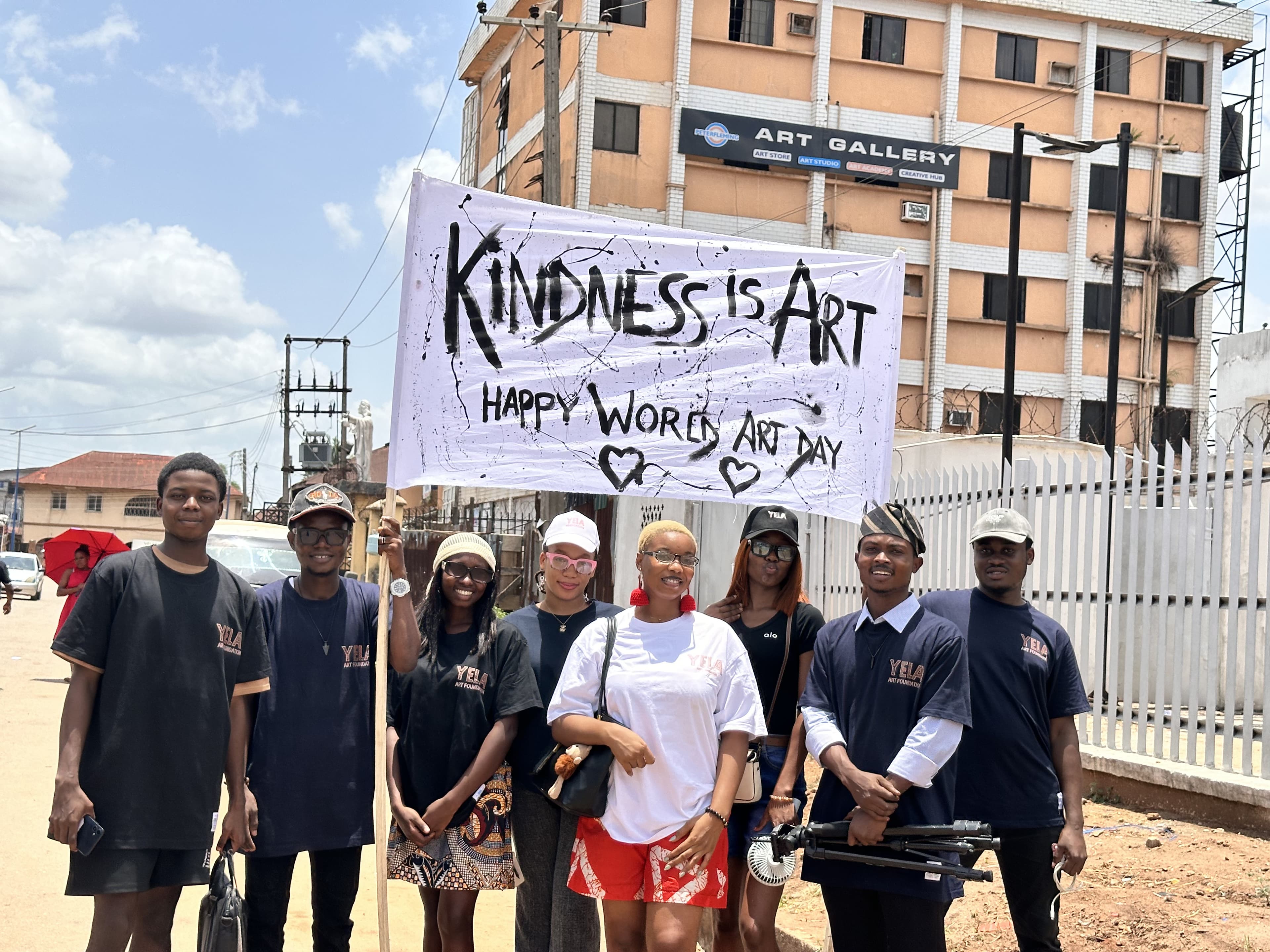 Yela Art Foundation artists collaborating in studio